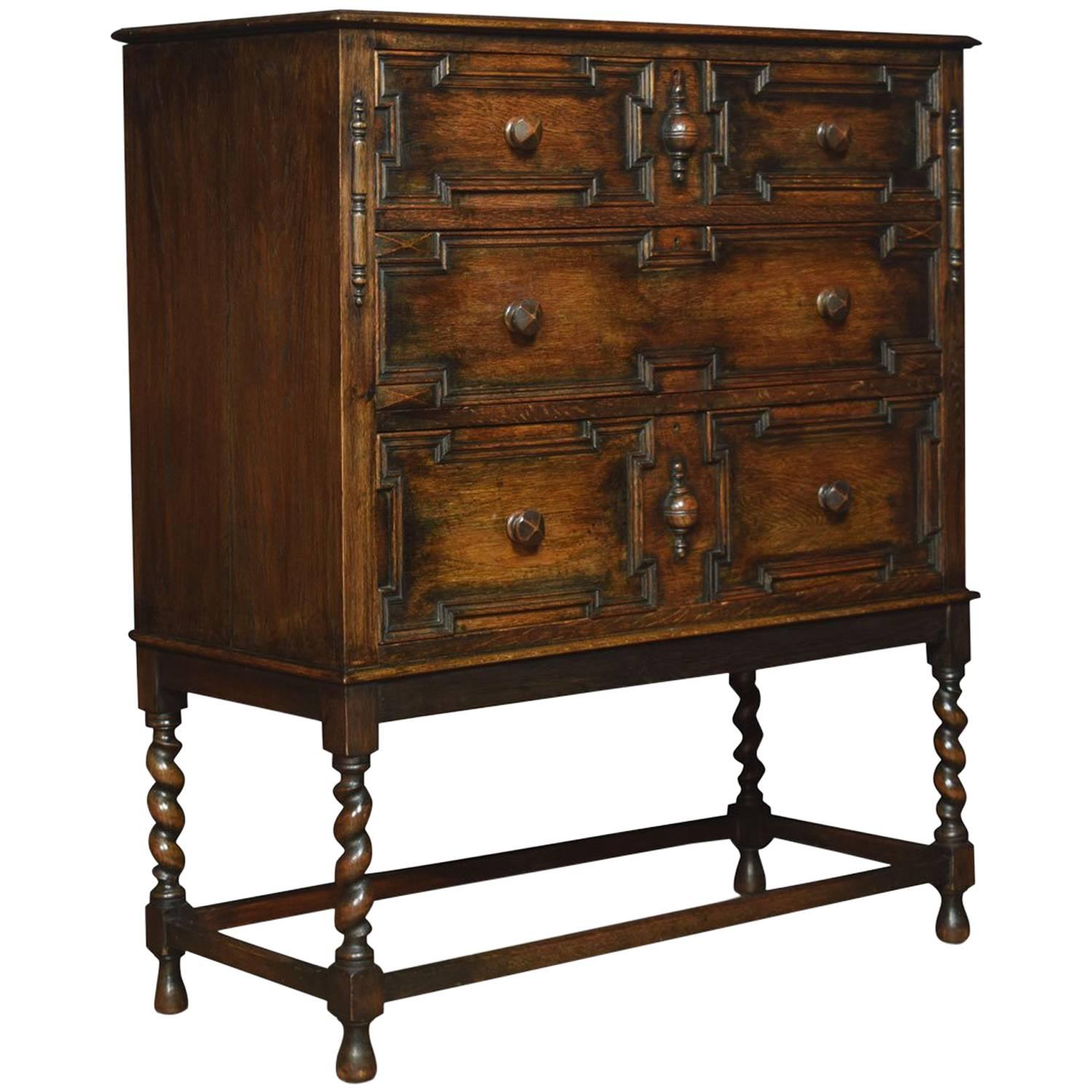 Jacobean Style Oak Chest of Drawers