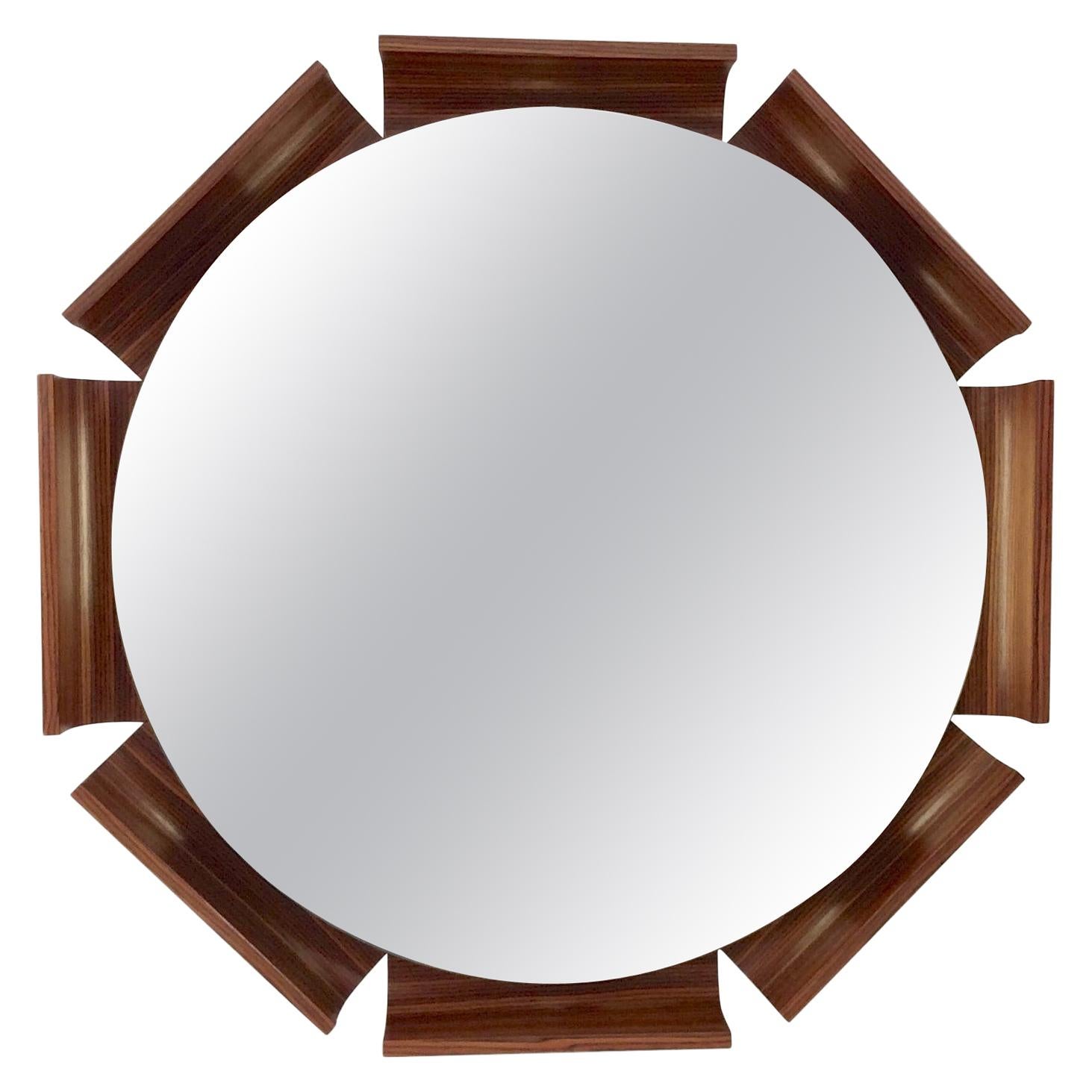 Ico Parisi Attributed Italian wood Illuminated Mirror