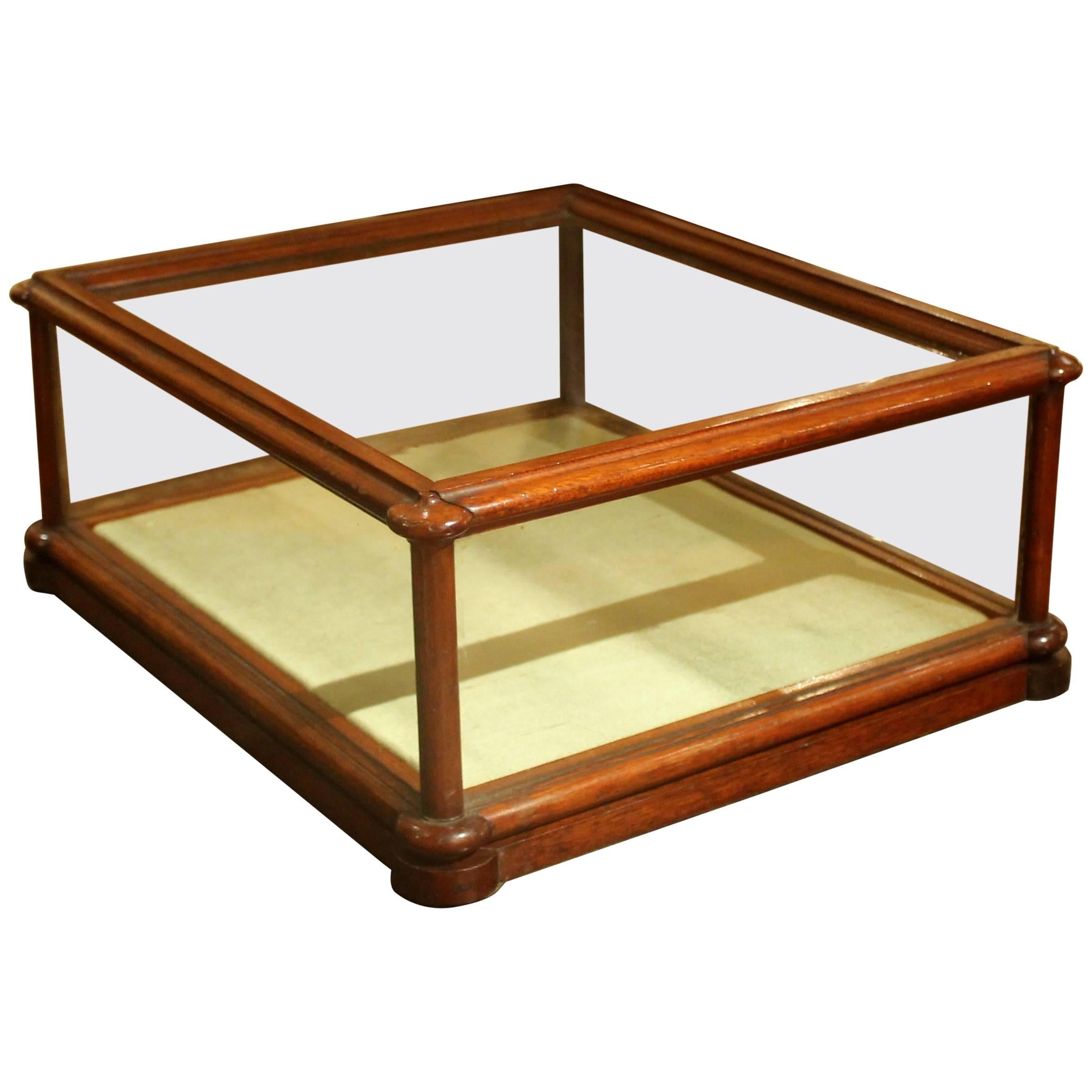 19th Century Rectangular English Mahogany Tabletop Display Case or Showcase 
