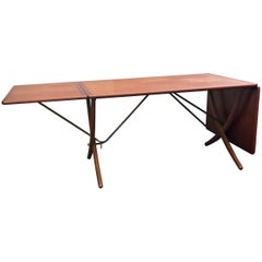 Hans Wegner AT-309 Teak and Oak Drop-Leaf Dining Table by Andreas Tuck