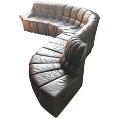 Non Stop Never Ending Serpentine Leather Sofa Sectional Made in Switzerland