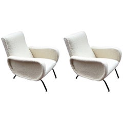 Beautiful Pair of Italian Armchairs in the Taste of Marco Zanuso