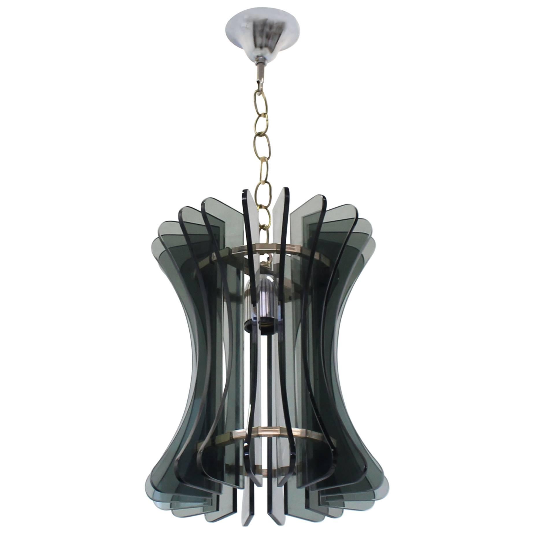 Veca Italian Mid-Century Modern Pendant Light Fixture Chandelier For Sale