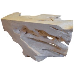 Andrianna Shamaris Organic Bleached Teak Wood Console