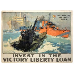They Kept the Sea Lanes Open, Original 1918 WWI Poster