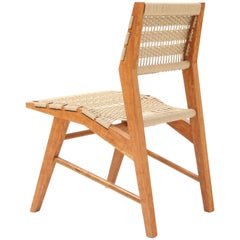 Hyde Wood Dining Chair with Midcentury Modern Influence & Hand Woven Danish Cord