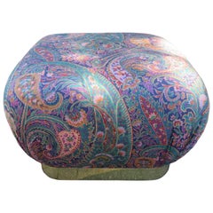 Moderner Souffl Pouf-Rollhocker aus Messing, Mid-Century Modern, Karl Springer Stil