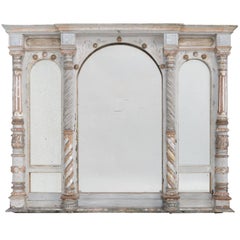 Rococo Painted Wood and Original Glass Mirror, circa 1900