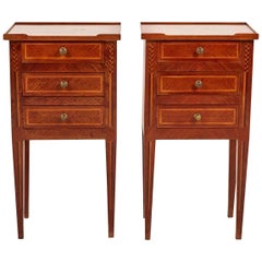 Pair of Antique French Inlaid Kingwood Nightstands, circa 1920