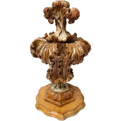 18th Century Large Italian Carved Wood Finial