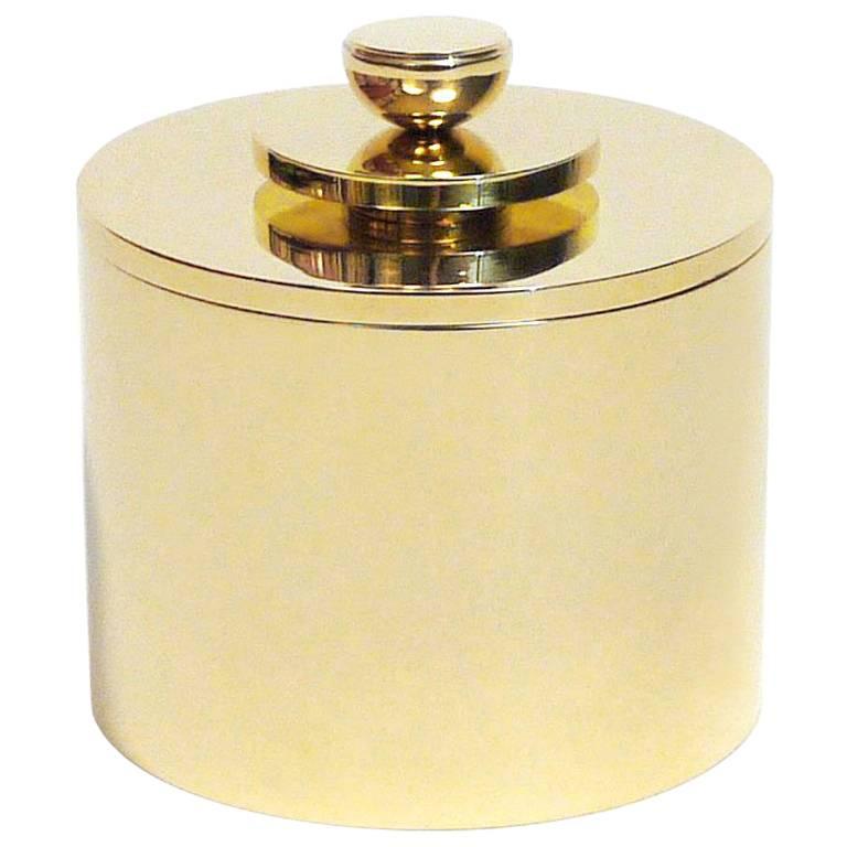 Contemporary Round Swedish Brass Modern Minimalist Artisan Box For Sale
