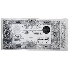 Early Piero Fornasetti Ceramic Mille Francs Vide Poche Tray