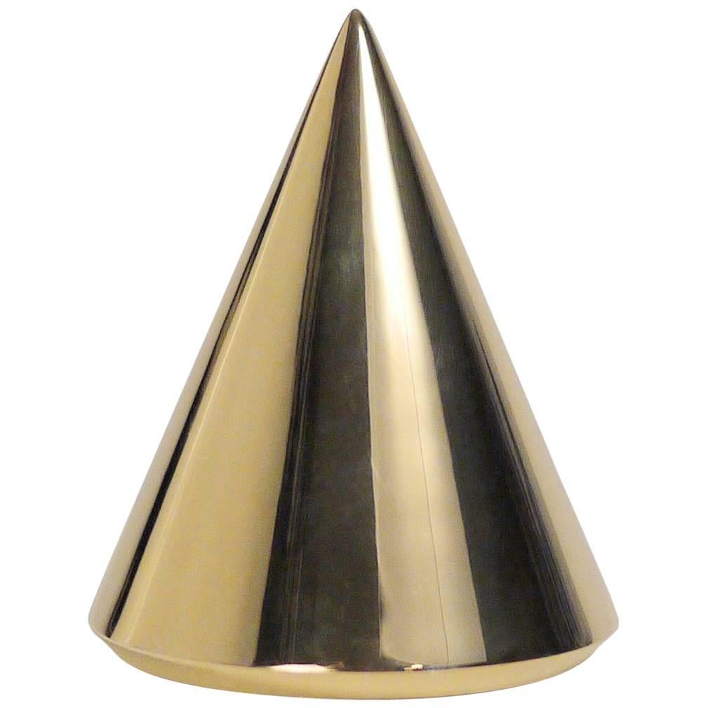 Contemporary Round Swedish Brass Modern Minimalist Paperweight For Sale