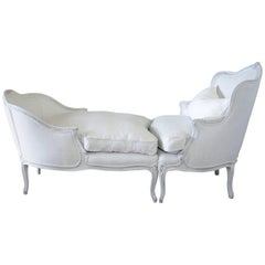 19th Century French Louis XV Duchesse Brisse in Belgian Linen