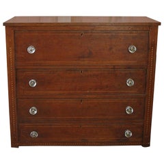 19th Century American Chest of Drawers with Glass Knobs