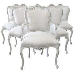 20th Century French Painted Louis XV Style Dining Chairs