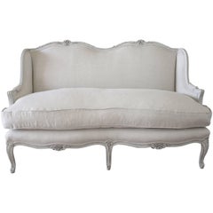 20th Century Painted and Upholstered Country French Style Loveseat