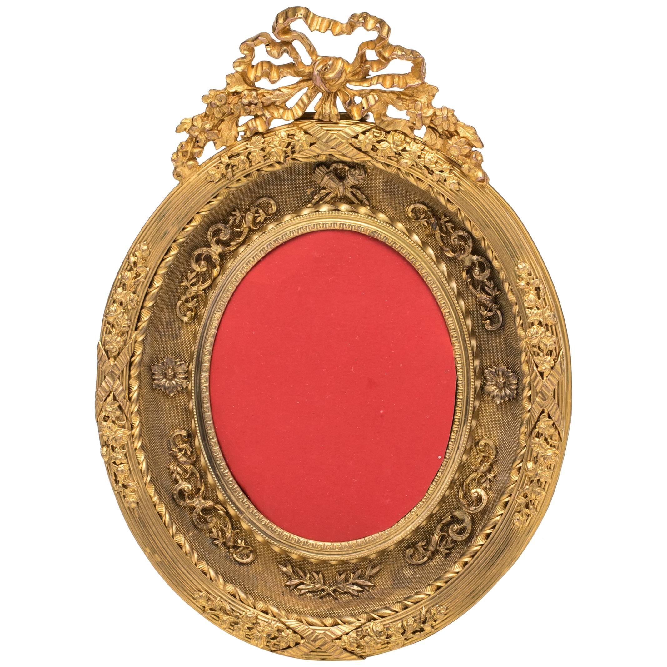 Antique French Gilt Bronze Dore Picture Frame 