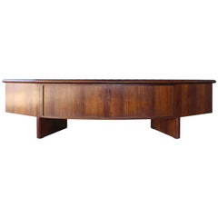 Substantial Danish Modern Executive Desk with Leather Top