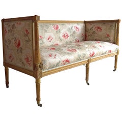 Antique 18th Century French Louis XV Salon Sofa Settee Painted Beech, circa 1770