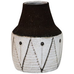 Cheramic Vase with Geometric Décor by Rolf Hansen, Norway