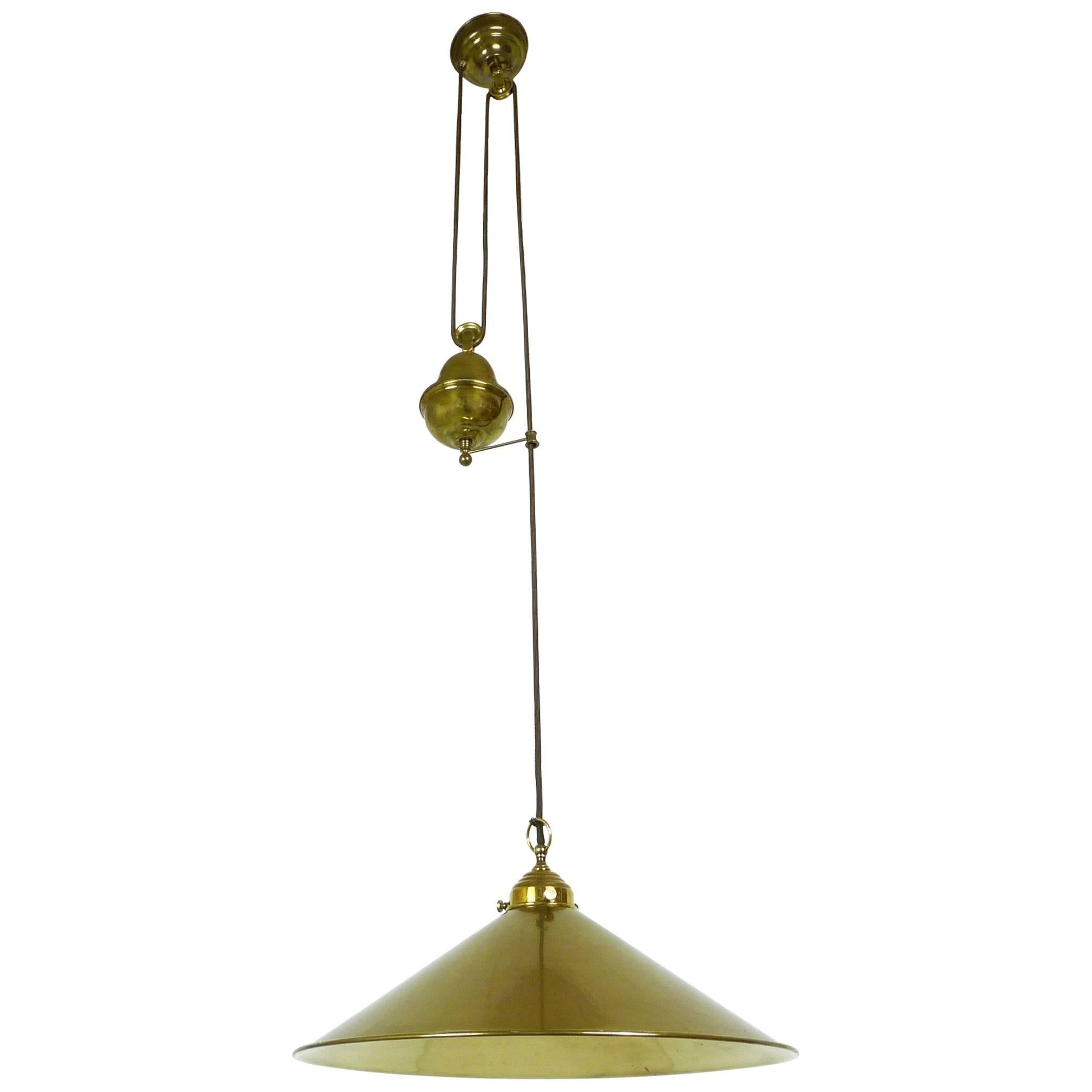 German Brass Pulley Pendant from the 1950s