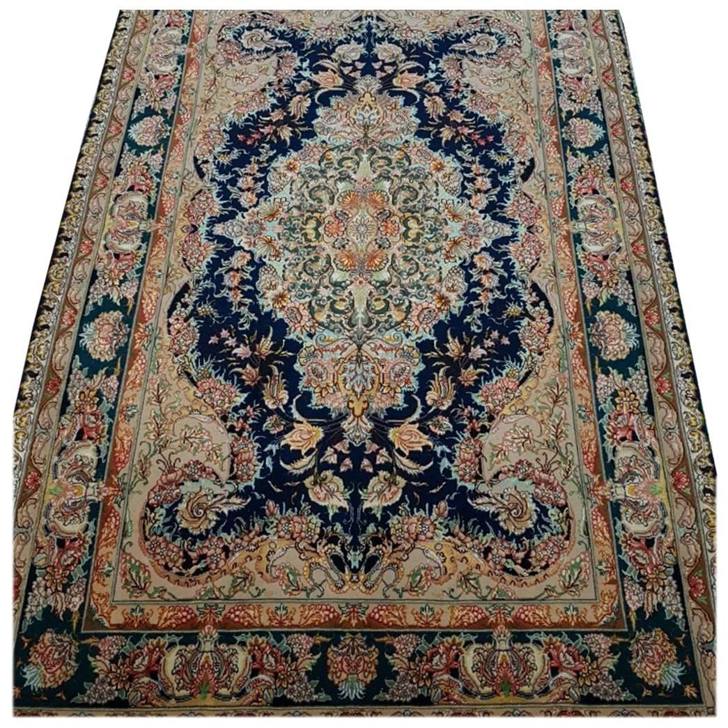 Novinfar Zar-o-nim, Master Novinfar Designed Hand Knotted Persian Tabriz Rug For Sale