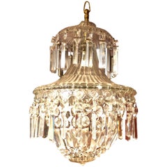 Petite Waterfall and Basket Baccarat Pendant Chandelier