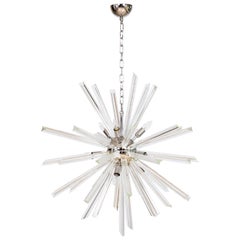 Italian Sputnik Chandelier in Murano glass clear color attr. Venini, circa 1970s