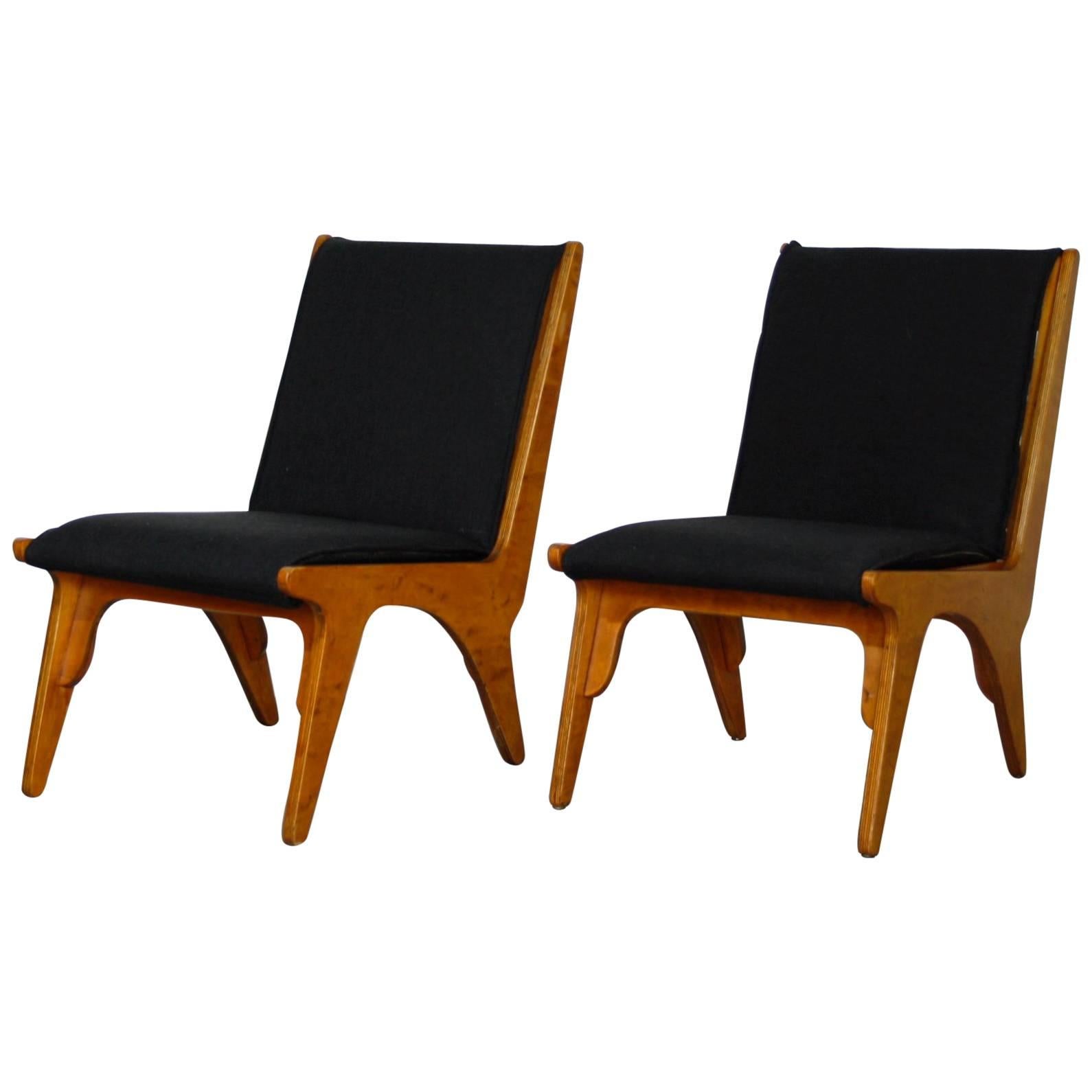 Pair of “Dordrecht” Lounge Chairs by W Van Gelderen for ’t Spectrum Dutch, 1951