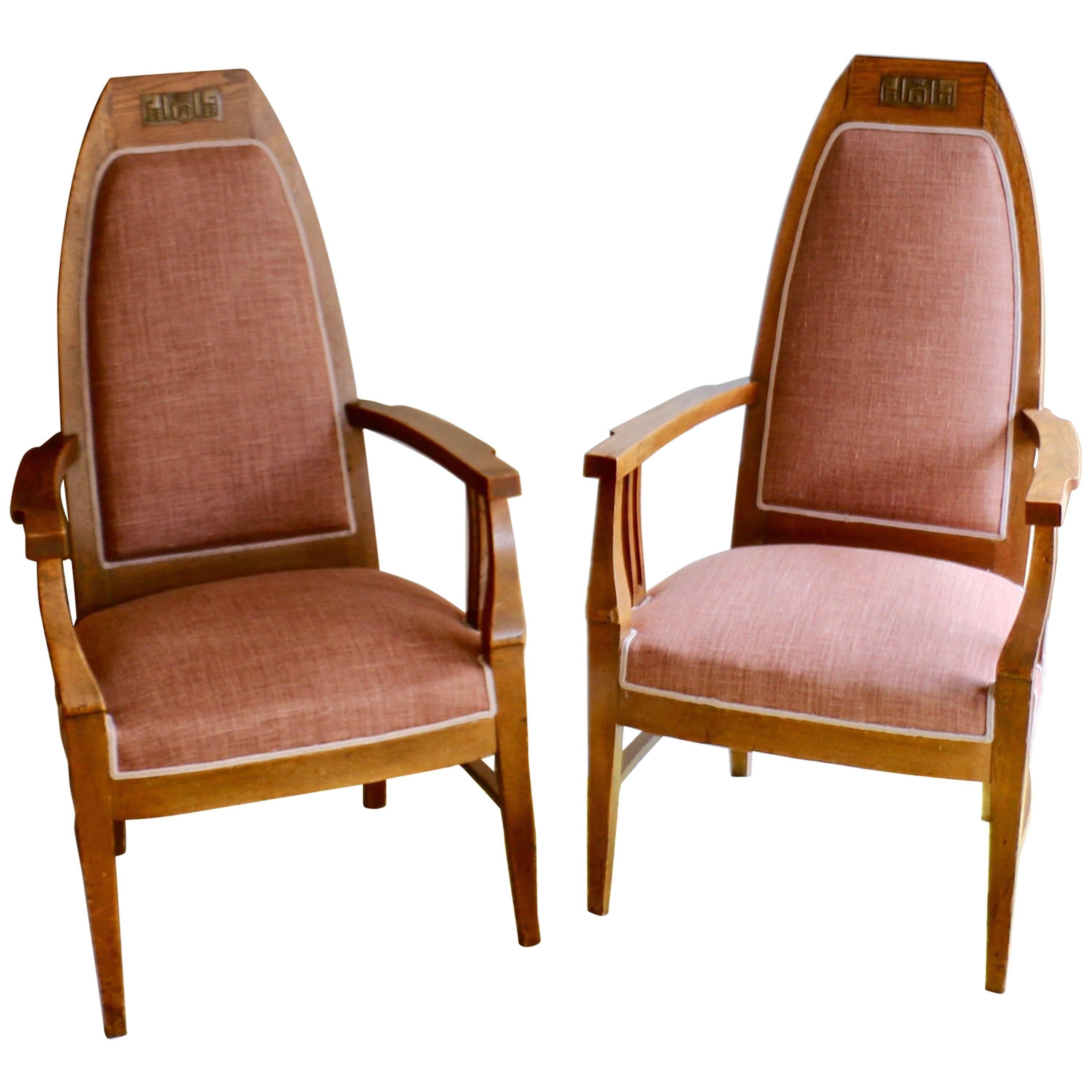 Pair of Oak Armchairs, Finland, circa 1940 For Sale