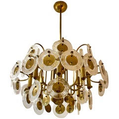 Italian Chandelier with Art Glass Rings