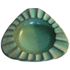 Michael Andersen, Small Stoneware Bowl with Green Glaze, 1930s, Denmark