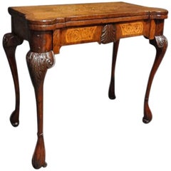 18th Century Marquetry Walnut Gaming Table