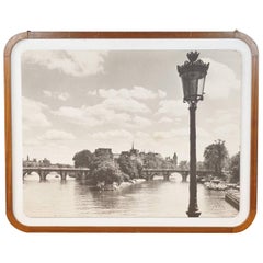 Framed Vintage Image of Paris in Oak, circa 1960