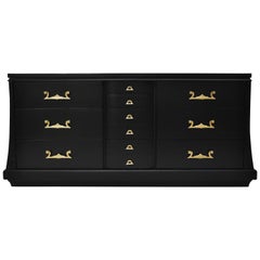 Ten-Drawer Black Asian Inspired Chest