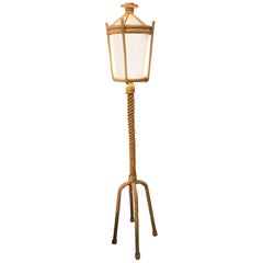 Fantastic Audoux Minet Rope Floor Lamp, circa 1960