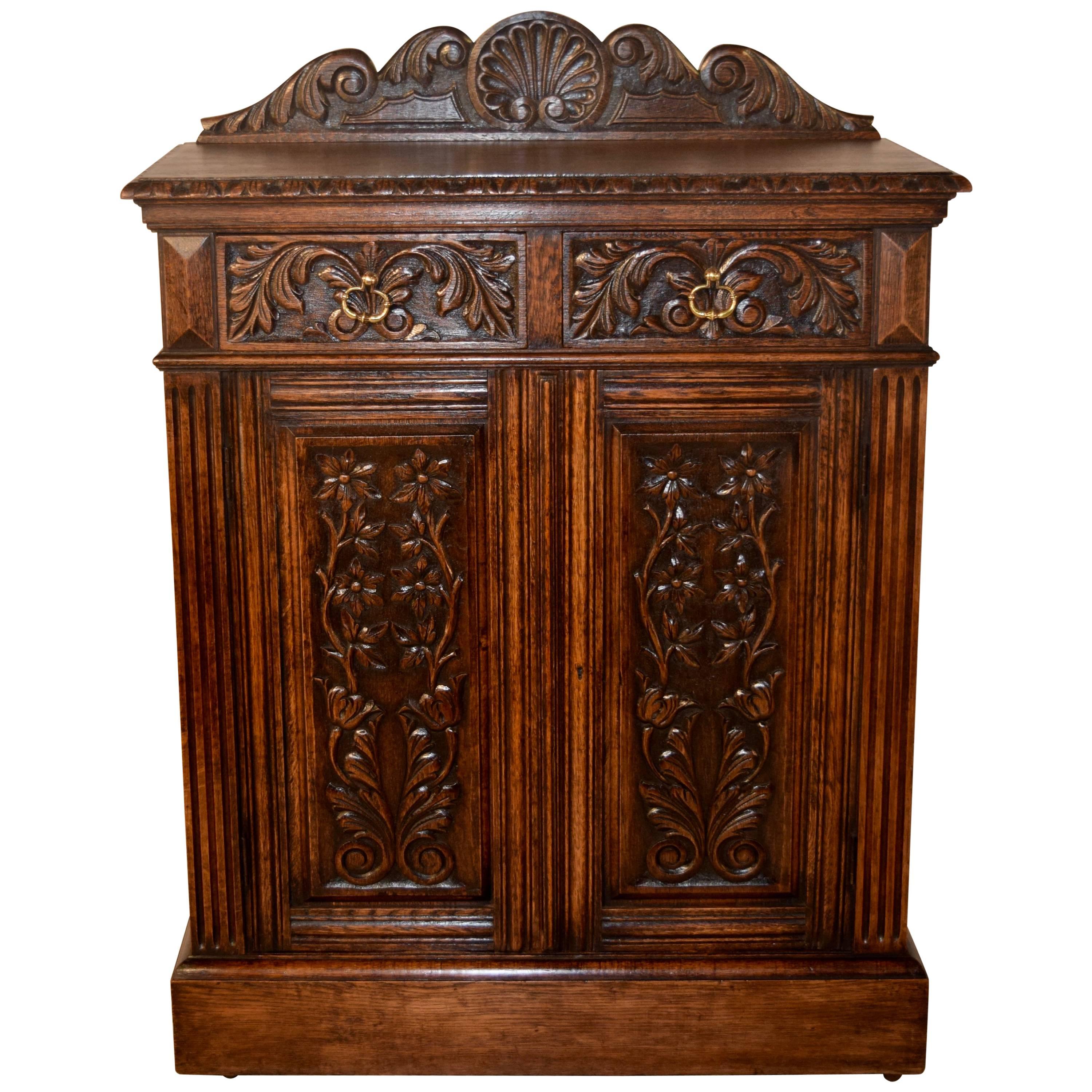 19th Century English Carved Cupboard