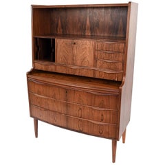 Rosewood Secretaire Bookcase by Erling Torvits, Denmark, 1960s