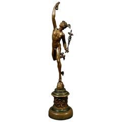 Antique 19th Century Statue of Mercury after Giambologna, 27"