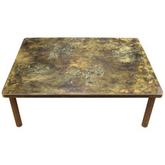 Kelvin LaVerne Rectangular Table with Zodiac Motif in Acid Etched Bronze