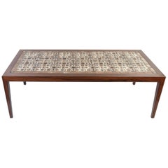 Severin Hansen Jr. Rosewood Coffee Table with Royal Copenhagen Tiles