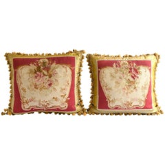 Pair of 19th Century French Abusson Pillows