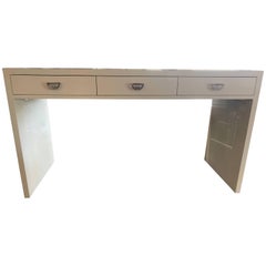 Nancy Corzine Three-Drawer Desk in Ivory Lacquer