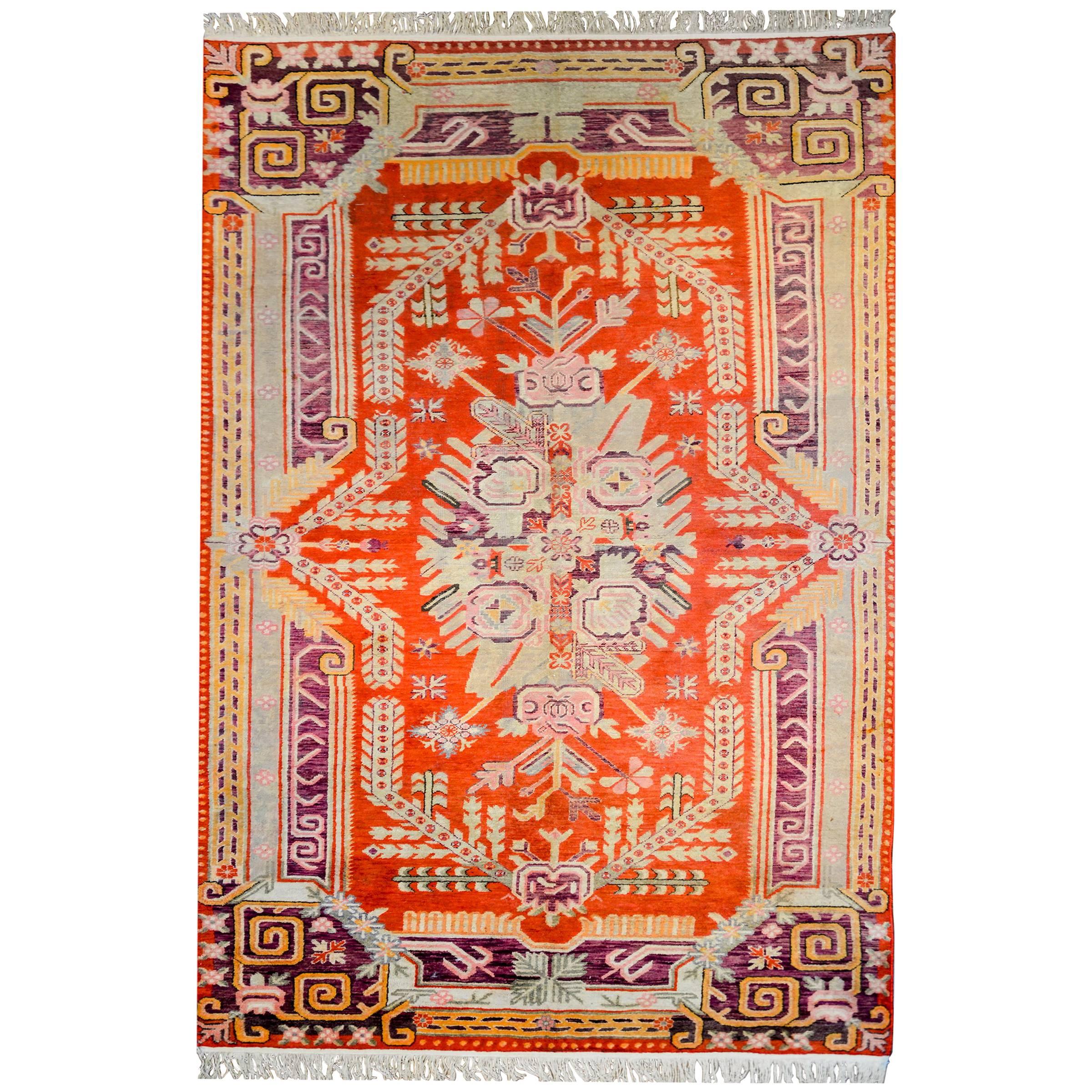 Ungewöhnlicher Samarghand-Teppich aus dem frühen 20. Jahrhundert