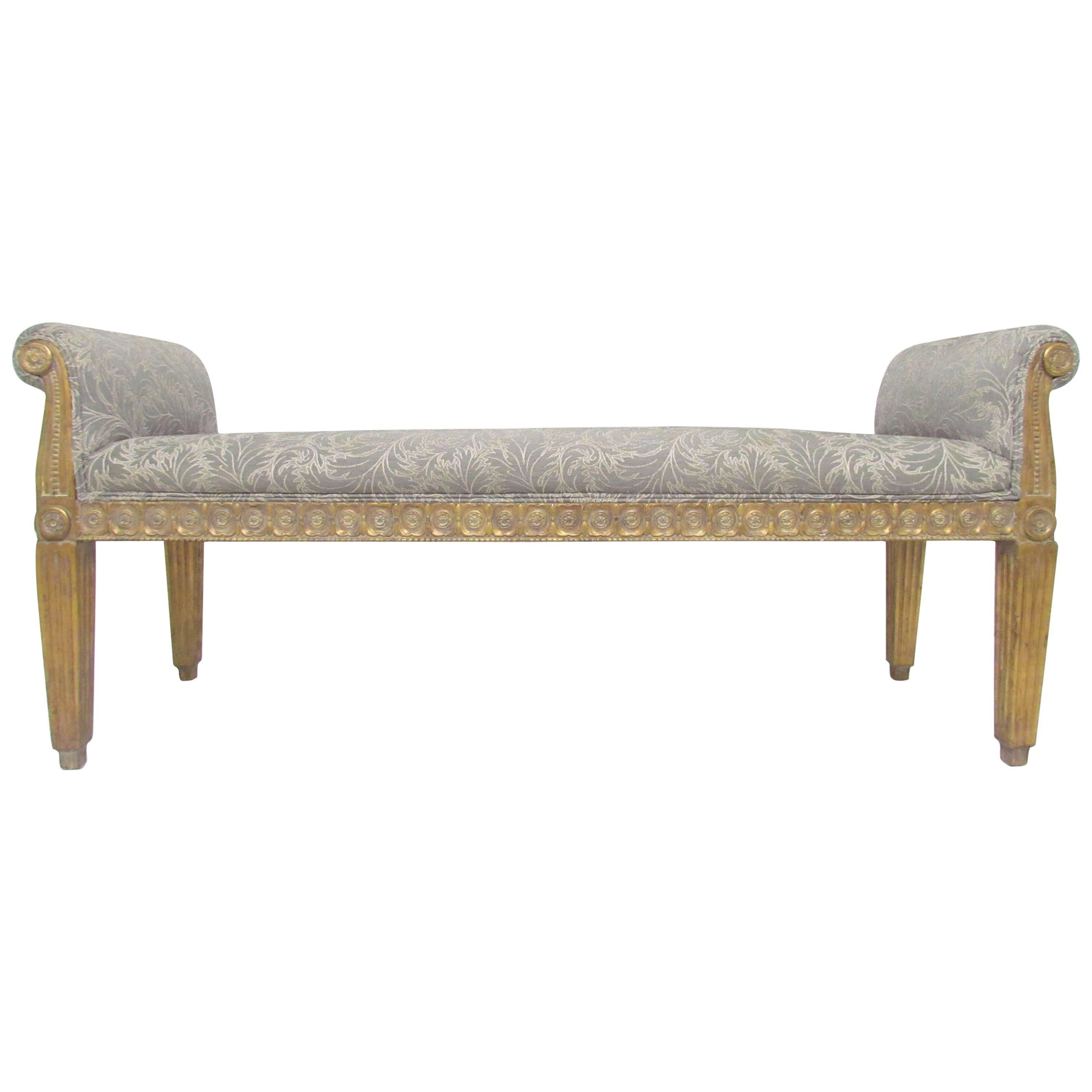 Neoclassical Style Bench Carved Giltwood Frame by Meyer Gunther Martini