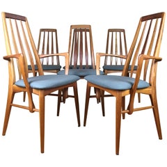 Niels Koefoed for Koefoed Hornslet Danish Modern Teak 'Eva' Dining Chairs, Six