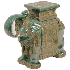 Vintage Ceramic Elephant Side Table