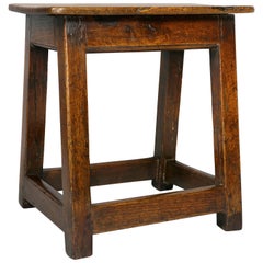 Antique George II Oak Stool/Table