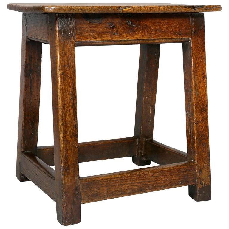 II Oak Stool/Table at 1stDibs